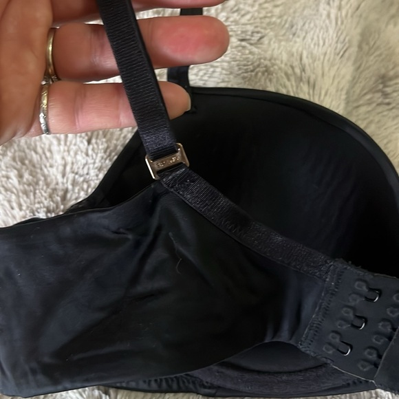 Spanx black bra 36A bra la mode lightly padded cups tiny bow luxery - Picture 5 of 9